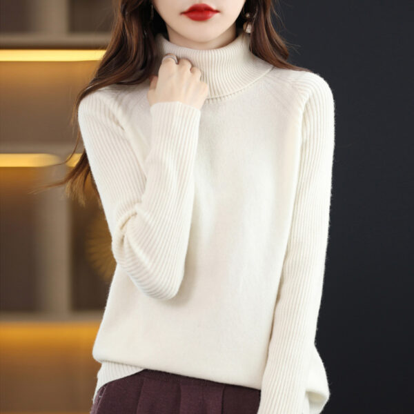 Classic Knitted Thickened Womens Turtleneck Sweater - Image 6