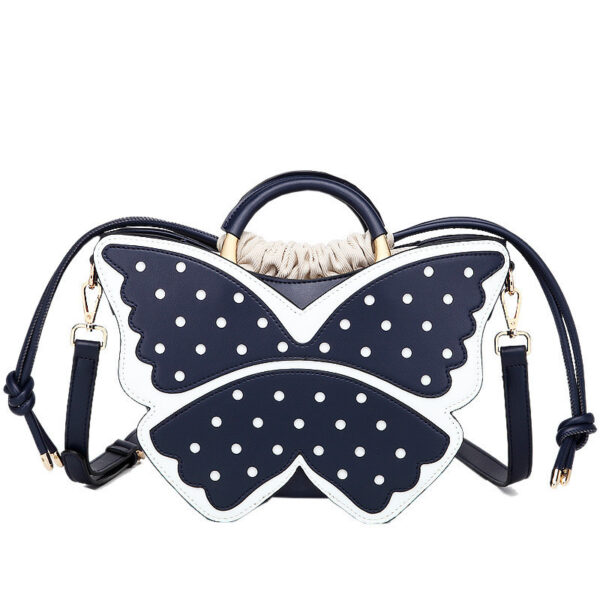 Stylish Wing It Butterfly Wicker Satchel with Polka Dots - Image 3