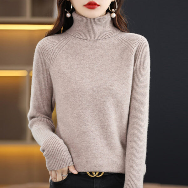 Classic Knitted Thickened Womens Turtleneck Sweater - Image 4