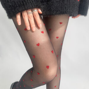 Women’s Sheer Silk Heart Tights – Ultra Thin and Snag-Free Comfort