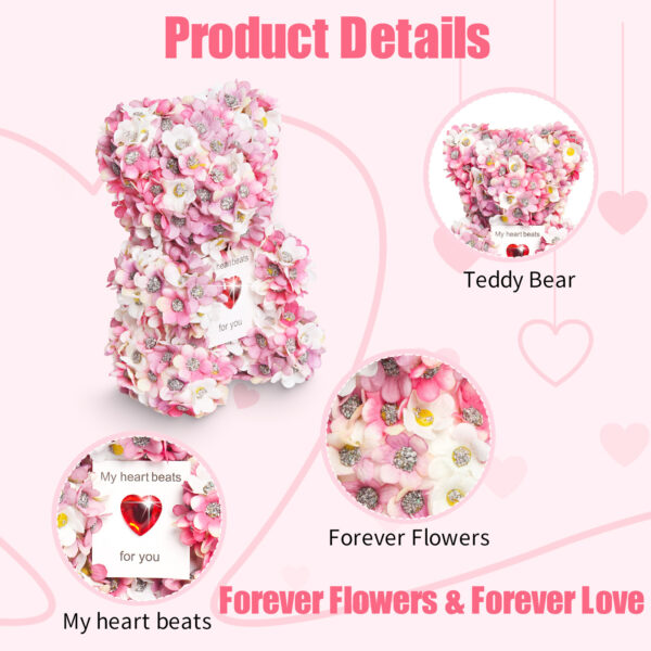 Valentine's Day Artificial Rose Bear Handmade Gift - Image 6