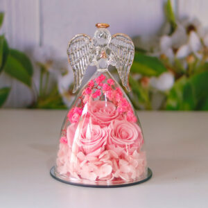 Preserved Infinity Roses in Glass Dome – Beautiful Gift for Special Occasions