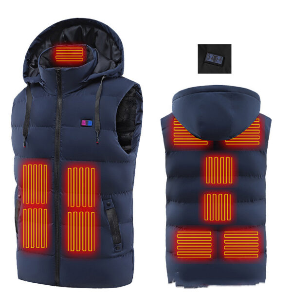 Lightweight Sleeveless USB Heated Smart Vest with Removable Hood